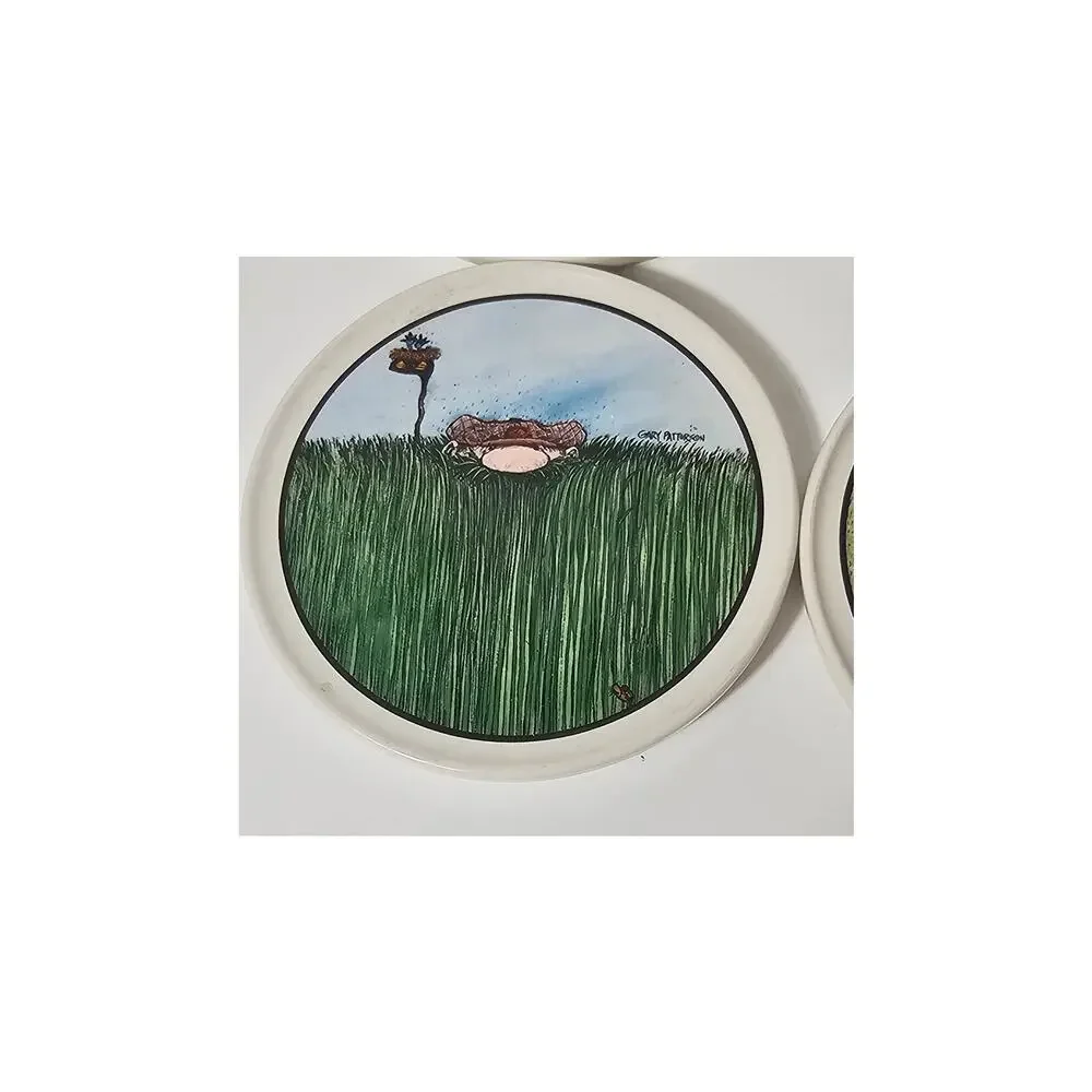 Gary Patterson Golf Cartoon Coasters — Set of 4, Clay Design
